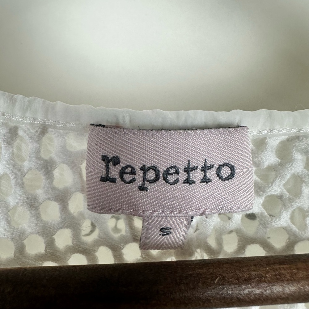 Repetto Sheer Mesh Peplum Zip Jacket White Balletcore Lightweight - Picture 11 of 13